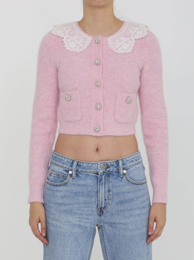 Self Portrait Fluffy Knit Cardigan - Ellie Belle