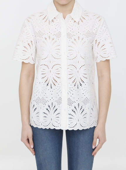 Self Portrait Sangallo Lace Shirt - Ellie Belle