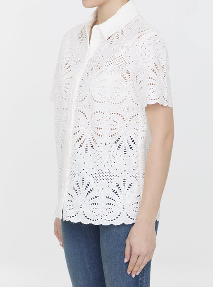 Self Portrait Sangallo Lace Shirt - Ellie Belle