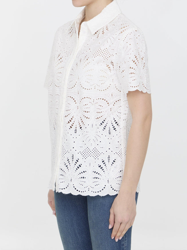 Self Portrait Sangallo Lace Shirt - Ellie Belle