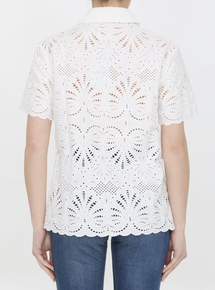 Self Portrait Sangallo Lace Shirt - Ellie Belle