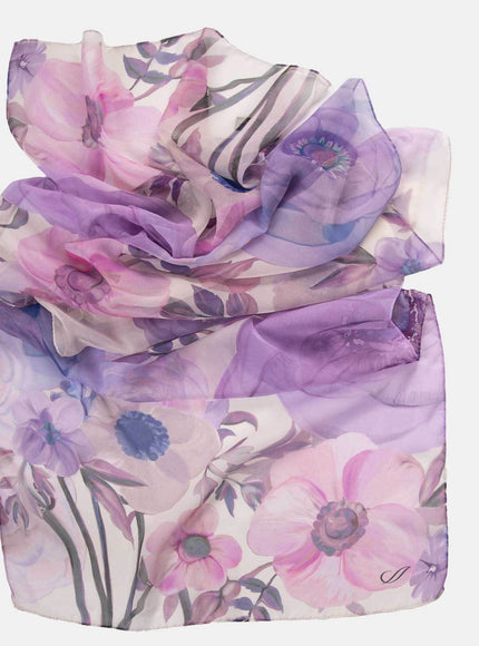 Elizabetta Campo de' Fiori - Long Sheer Silk Scarf - Lavender