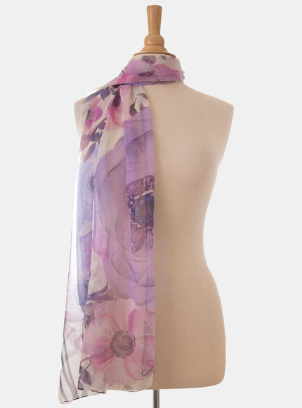 Elizabetta Campo de' Fiori - Long Sheer Silk Scarf - Lavender