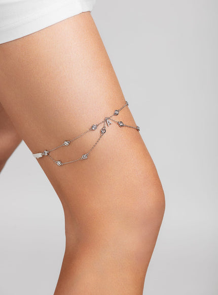 Shimmer Crystal Initial Garter