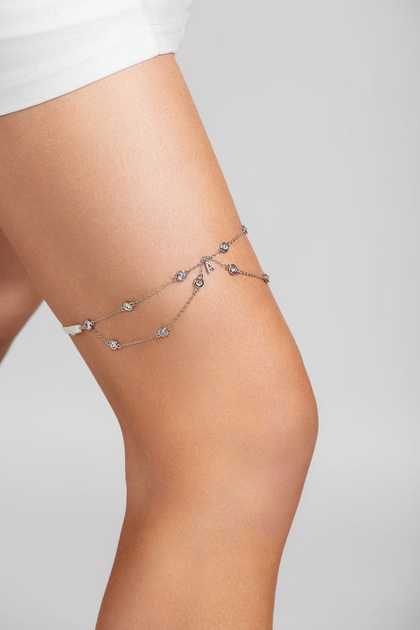 Shimmer Crystal Initial Garter