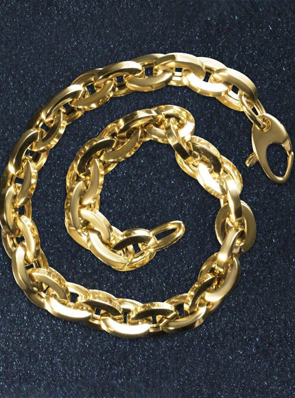 Shiny Oval Link Bracelet in 14k Yellow Gold - Ellie Belle