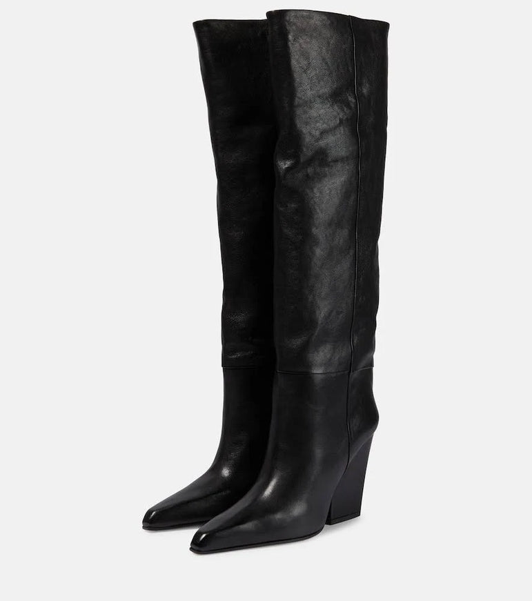 Paris Texas Jane Leather Knee Boots 100mm