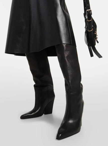 Paris Texas Jane Leather Knee Boots 100mm