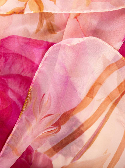 Elizabetta Campo de' Fiori Long Sheer Silk Scarf - Pink