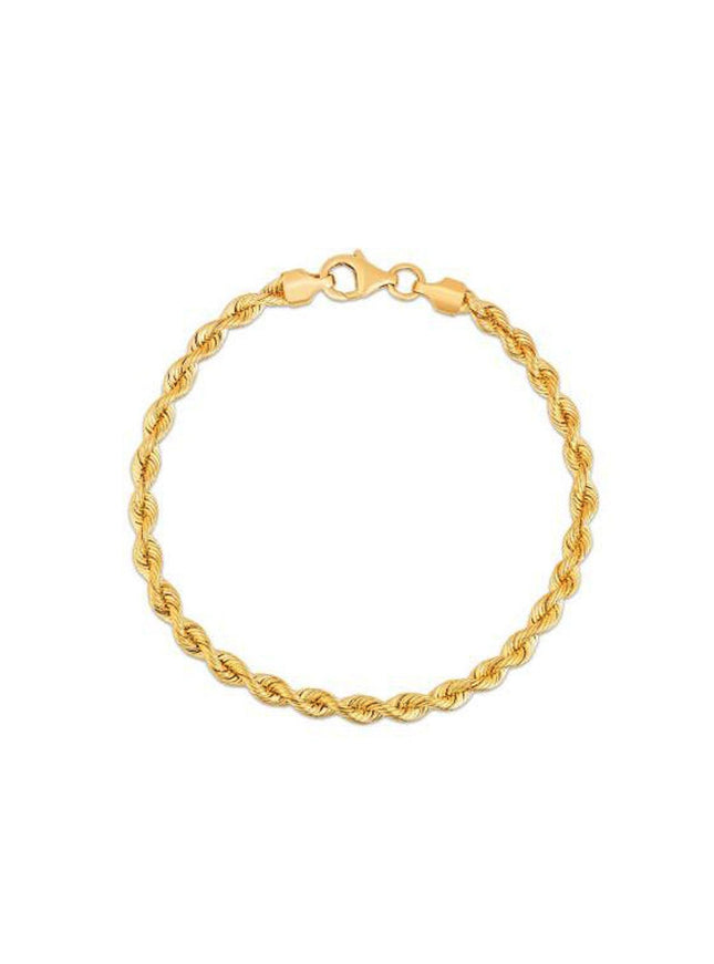 Silk Rope Chain Bracelet in 14k Yellow Gold (3.7 mm) - Ellie Belle