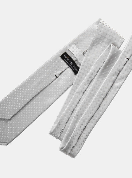 Elizabetta Barbera Silk Jacquard Tie in Silver