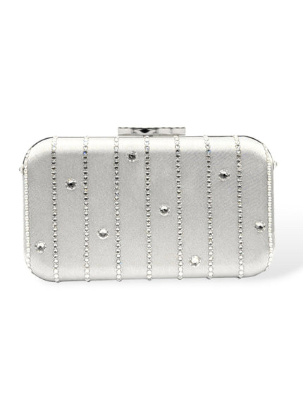 Skye Crystal Clutch in Silver