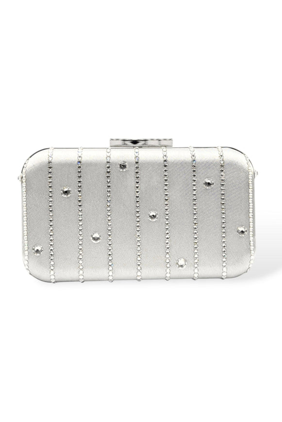 Ariel Taub Skye Crystal Clutch in Silver