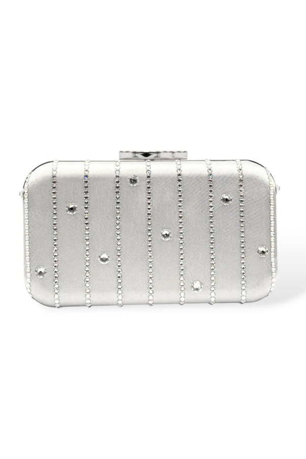 Skye Crystal Clutch in Silver
