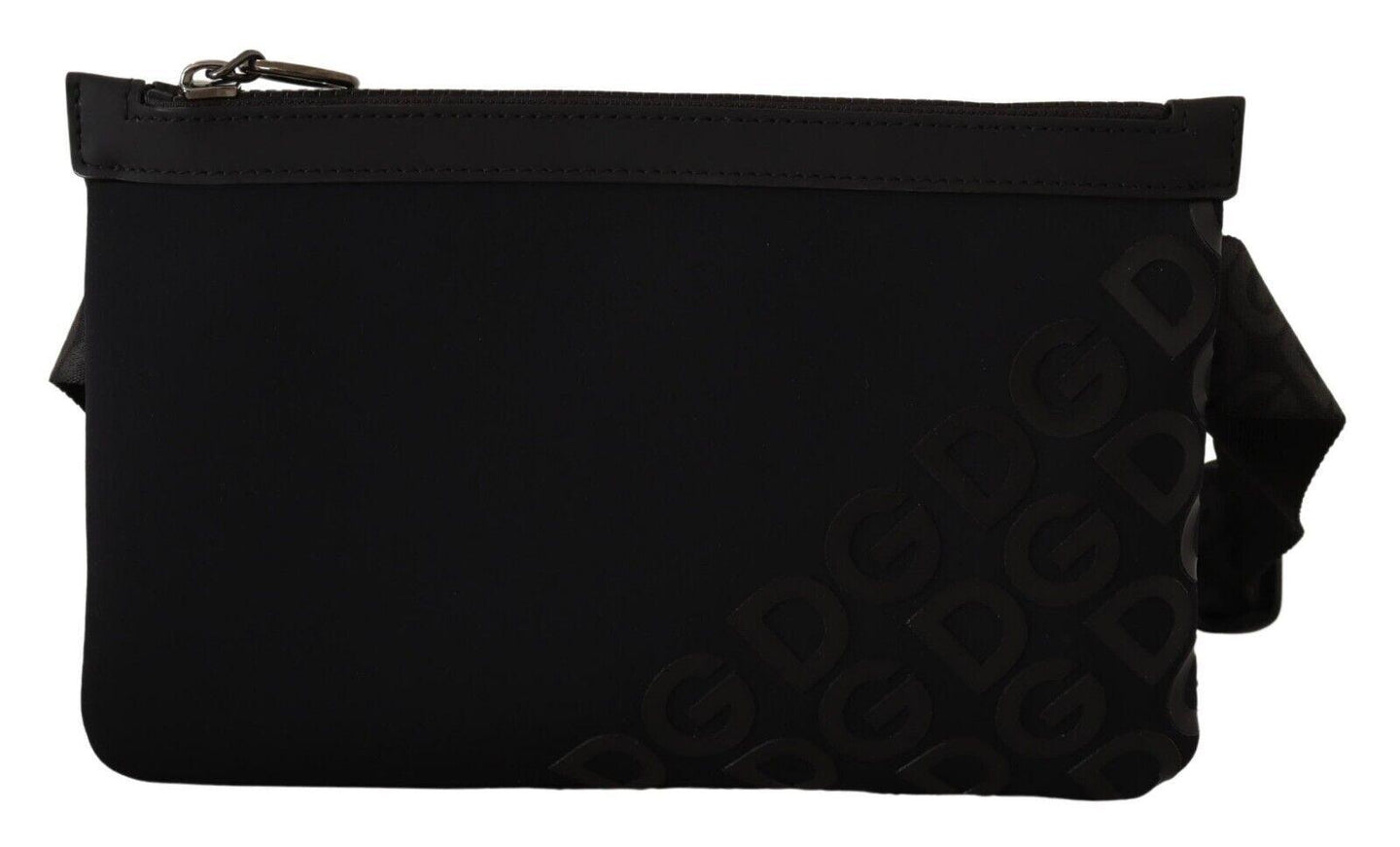 Sleek Black Monogram Neoprene Fanny Pack - Ellie Belle