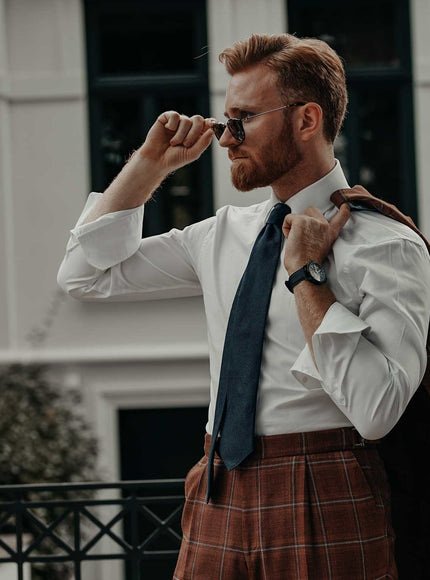 Elizabetta Foresta Silk Grenadine Tie - Navy