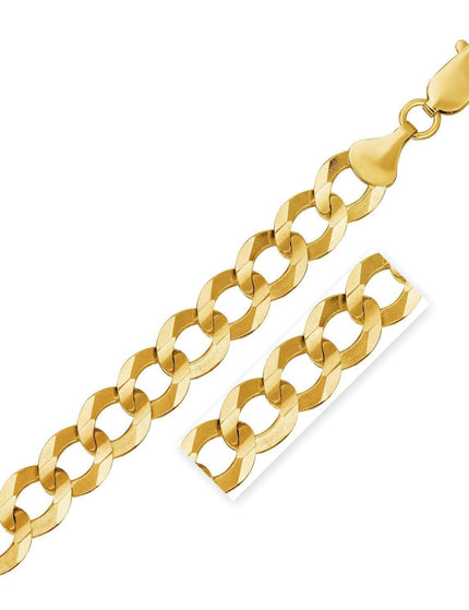 Solid Curb Chain in 14k Yellow Gold (12.18mm) - Ellie Belle