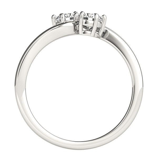 Solitaire Two Stone Diamond Ring in 14k White Gold (1/2 cttw) - Ellie Belle