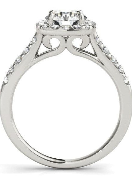 Square Shape Halo Diamond Engagement Ring in 14k White Gold (1 1/2 cttw) - Ellie Belle