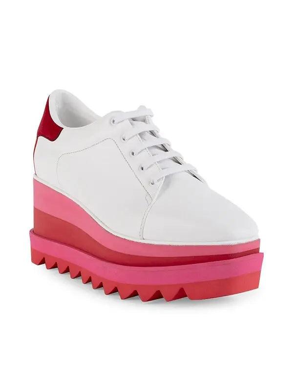 Stella McCartney Sneak-Elyse Wedge Sneakers Pink - Ellie Belle