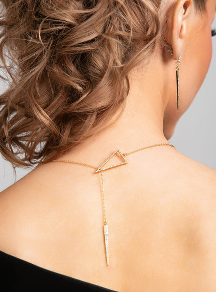 Sutton Crystal Spike Lariat Necklace