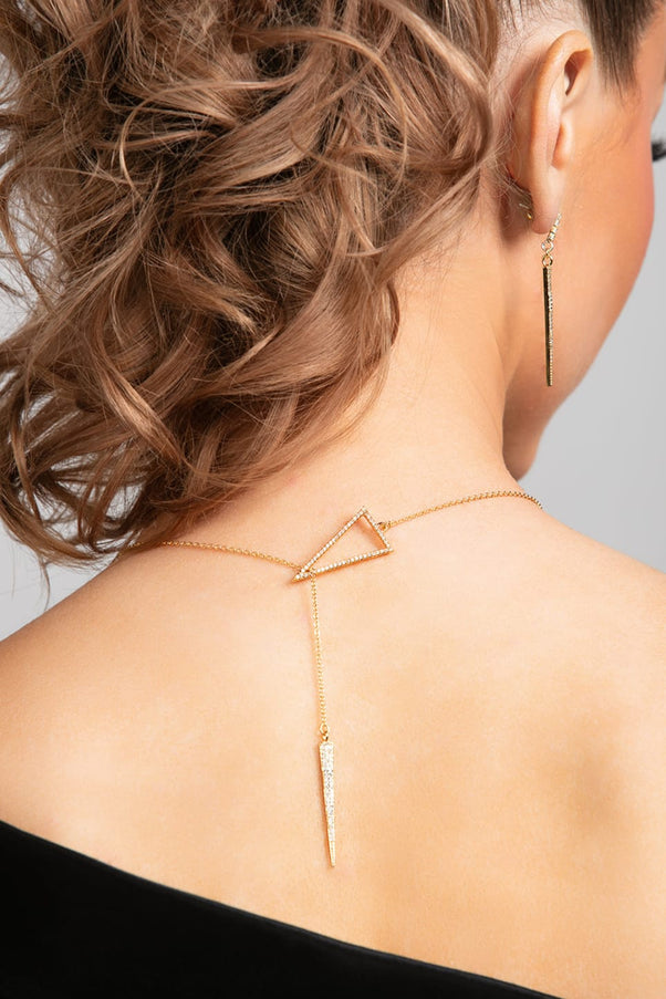 Sutton Crystal Spike Lariat Necklace
