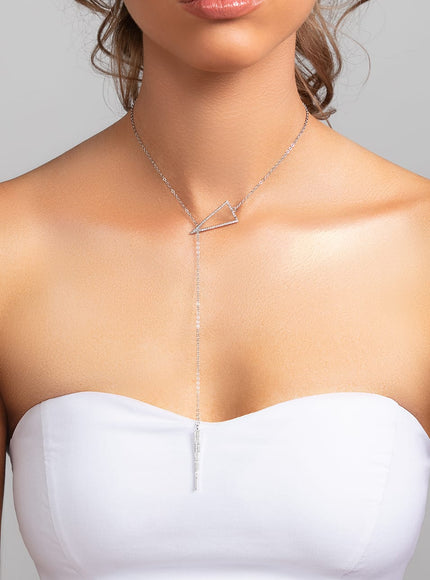 Sutton Crystal Spike Lariat Necklace