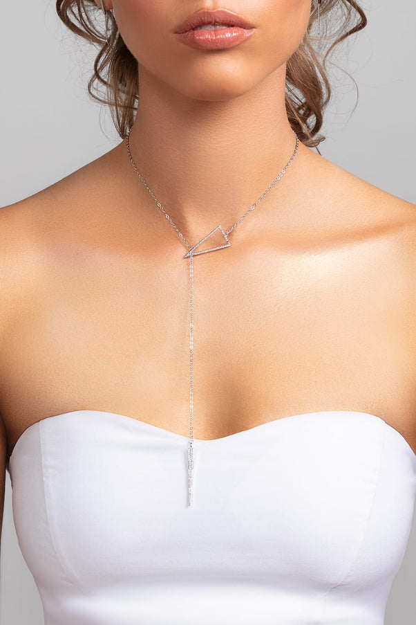 Sutton Crystal Spike Lariat Necklace