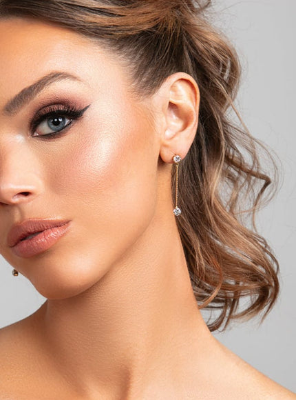 Sylvia Crystal Bar Drop Earrings