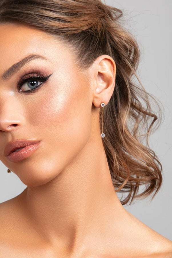 Sylvia Crystal Bar Drop Earrings