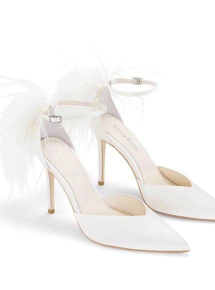 Bella Belle Tate Feather Detail Statement Wedding Shoes