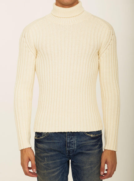 Ten C White Wool Turtleneck - Ellie Belle