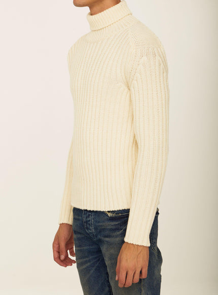 Ten C White Wool Turtleneck - Ellie Belle