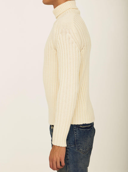 Ten C White Wool Turtleneck - Ellie Belle