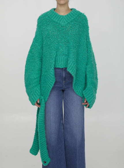 The Attico Asymmetric Green Jumper - Ellie Belle