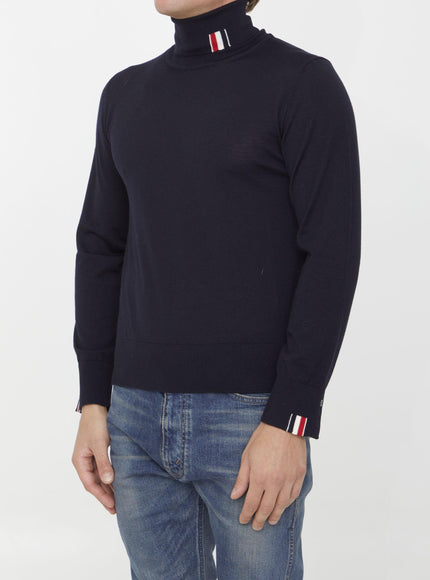 Thom Browne Navy Wool Turtleneck - Ellie Belle