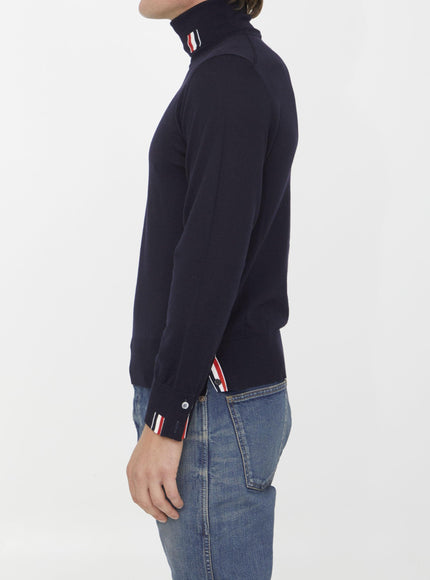 Thom Browne Navy Wool Turtleneck - Ellie Belle