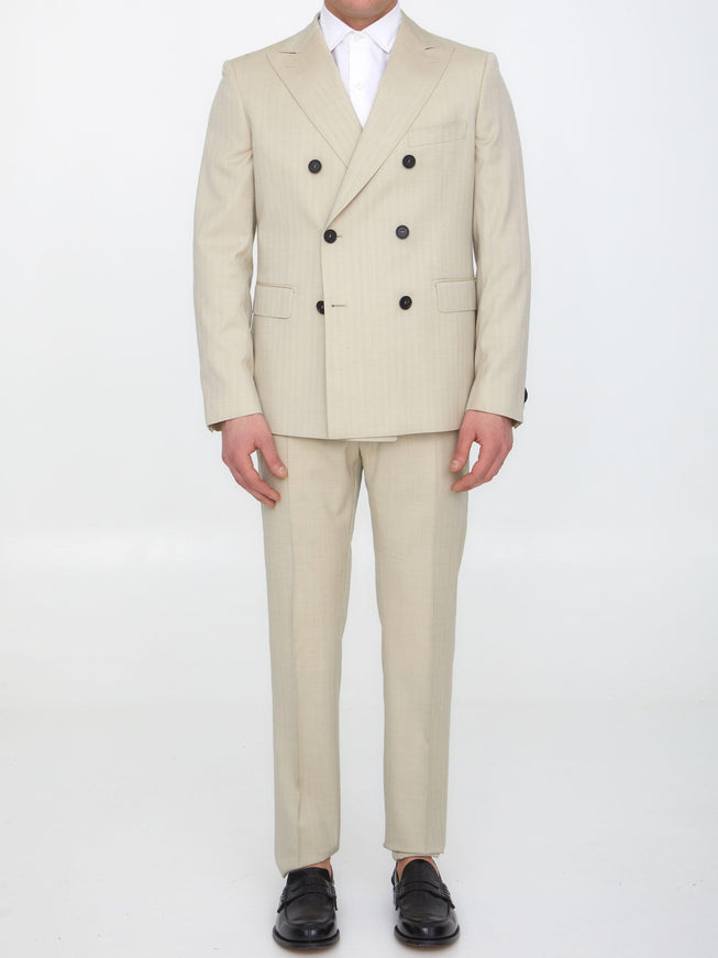 Tonello Sand-colored Wool Two-piece Suit - Ellie Belle