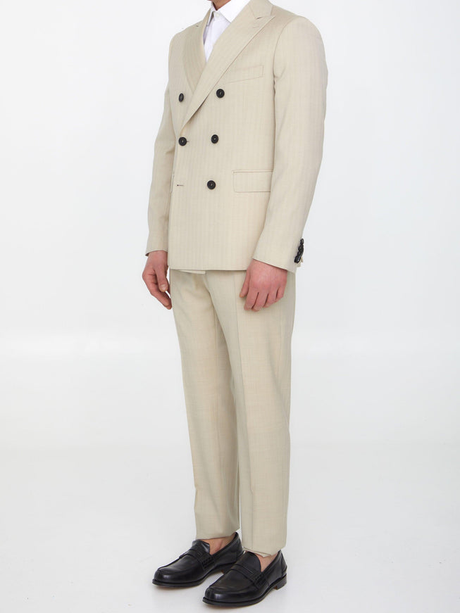 Tonello Sand-colored Wool Two-piece Suit - Ellie Belle