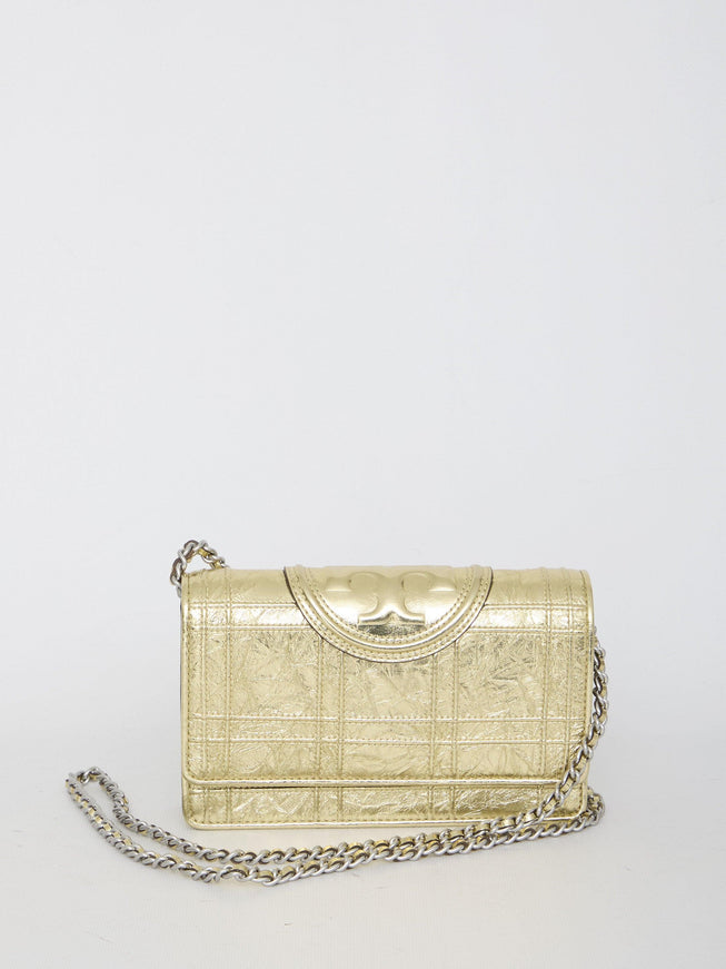 Tory Burch Fleming Soft Metallic Square Quilt Chain Wallet Bag - Ellie Belle