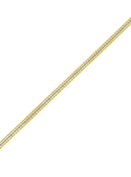 Triple Strand Rope Chain Bracelet in 10k Two Tone Gold - Ellie Belle