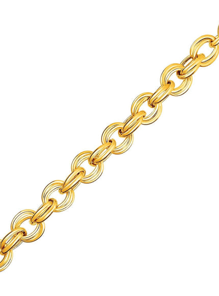 Twisted Double Link Bracelet in 14k Yellow Gold - Ellie Belle