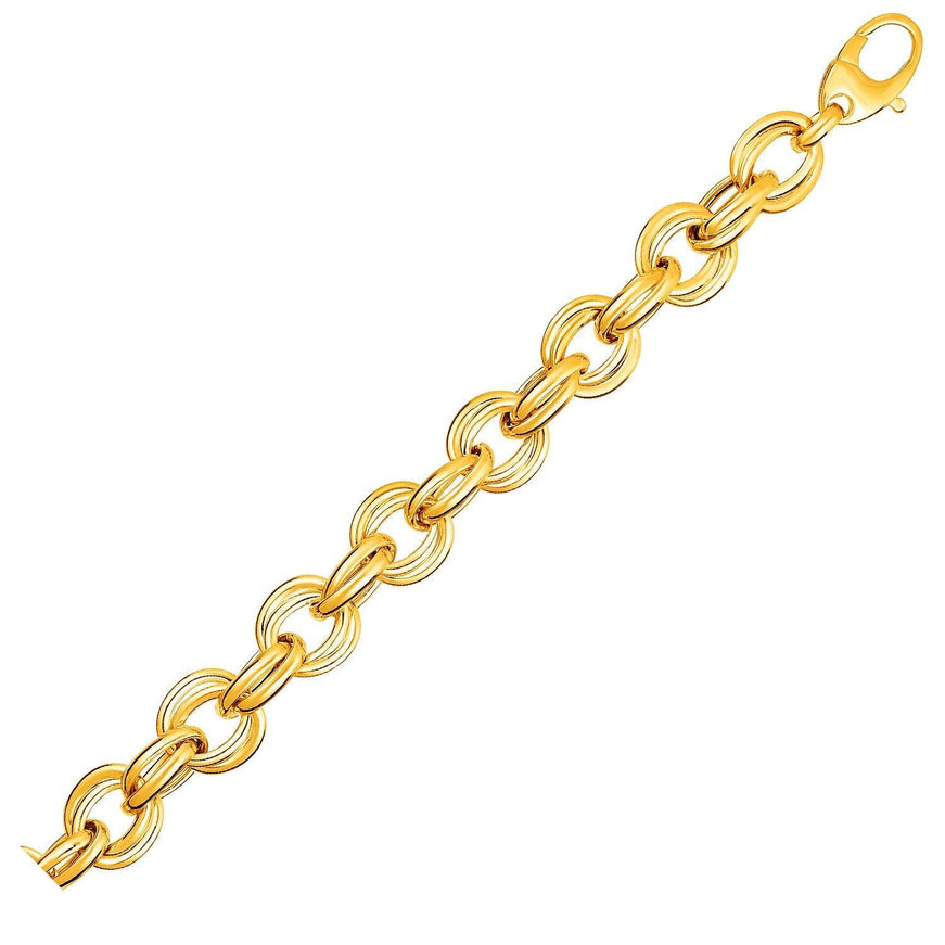 Twisted Double Link Bracelet in 14k Yellow Gold - Ellie Belle