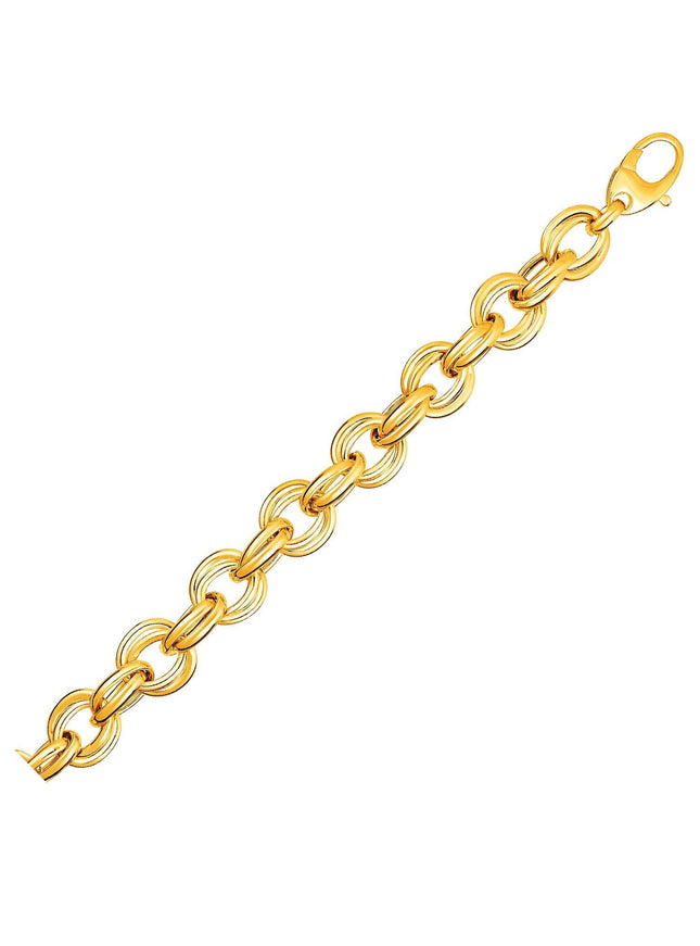 Twisted Double Link Bracelet in 14k Yellow Gold - Ellie Belle