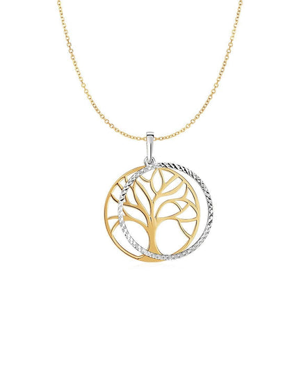 Two Layer Tree Pendant in 14k Two Tone Gold - Ellie Belle