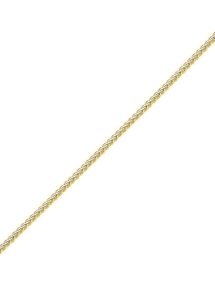 Two-Toned Fine Wheat Chain Bracelet in 10k Yellow and White Gold - Ellie Belle