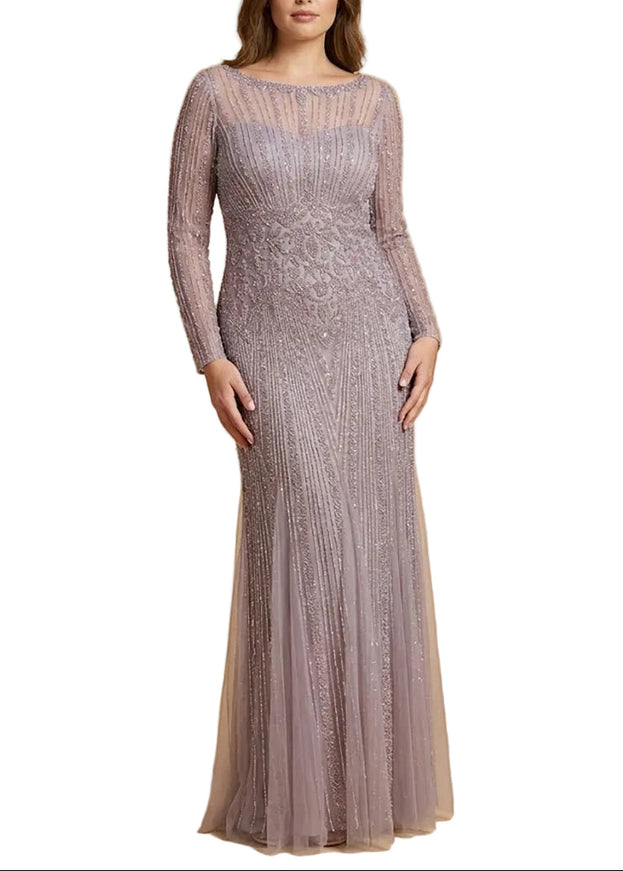 Lara High Neck Beaded Gown Lilac
