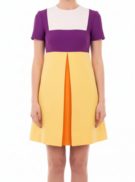 Valentino Silk & Wool Mini Trapeze Dress