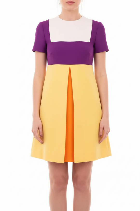 Valentino Silk & Wool Mini Trapeze Dress