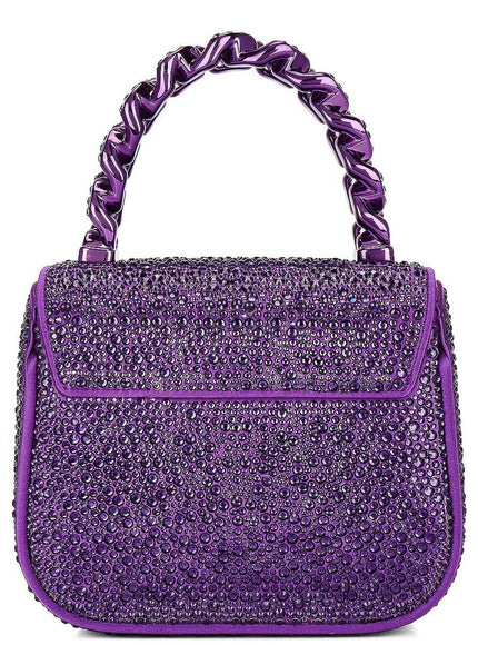 Versace La Medusa Crystal Top Handle Mini Bag Purple - Ellie Belle